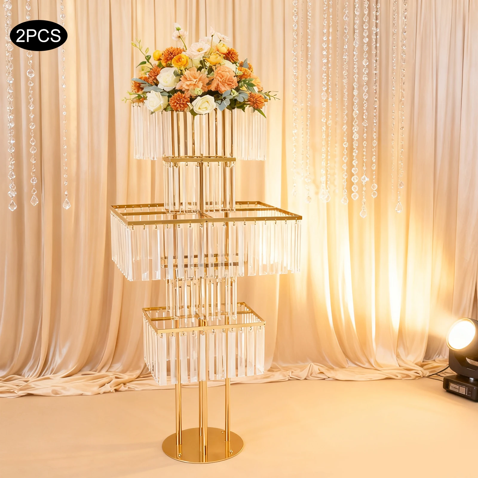 5 Tiers Round Clear +Gold Flower Stand 22.05 Lbs Floor/Tabletop Standing Flower Vase Stand Wedding Flower Stand
5 Tiers Round Clear +Gold Flower Stand 22.05 Lbs Floor/Tabletop Standing Flower Vase Stand Wedding Flower Stand