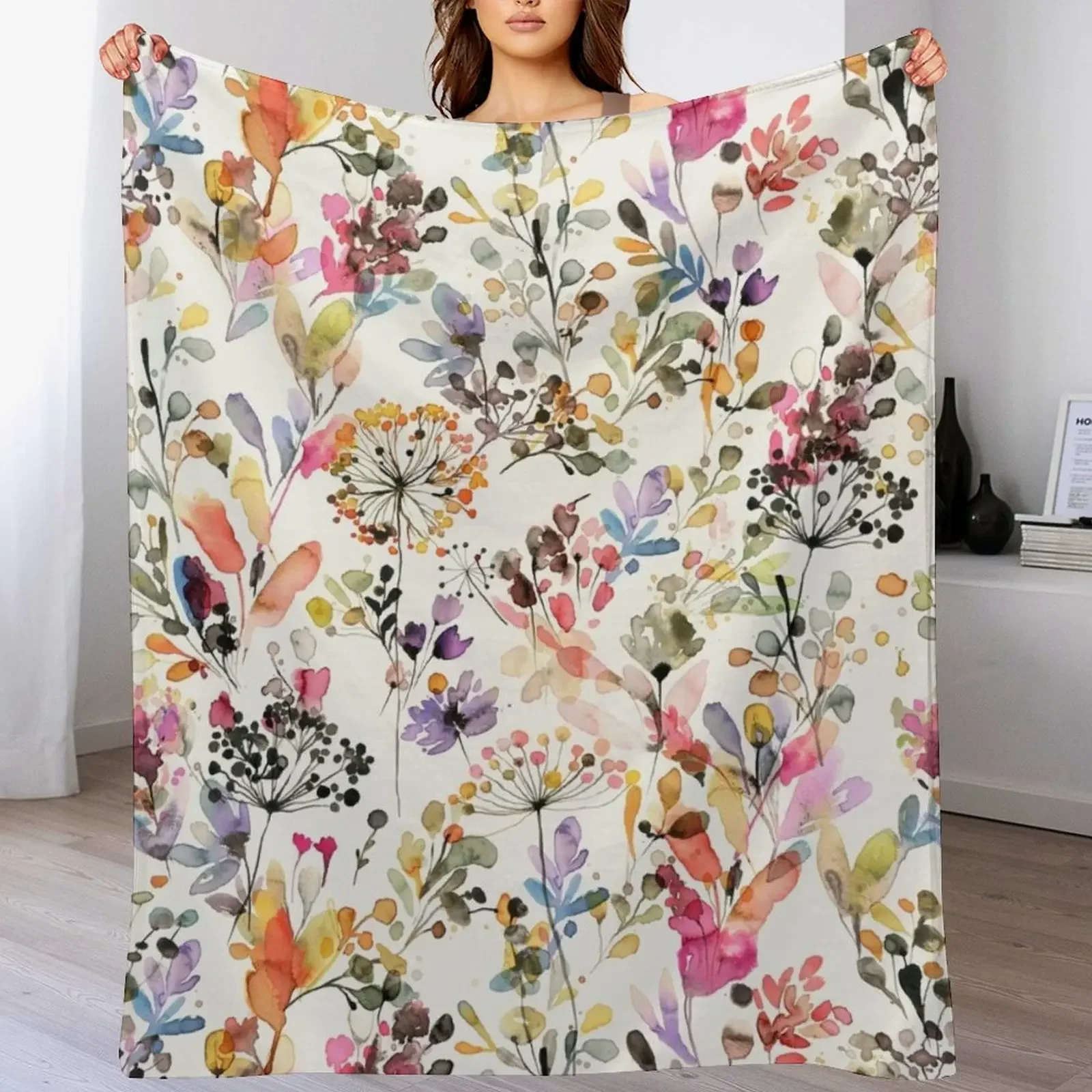 Wild Flowers and Plants Watercolor - Wild Nature Botanical Print Throw Blanket Thin Sofa Retros Blankets
Wild Flowers and Plants Watercolor - Wild Nature Botanical Print Throw Blanket Thin Sofa Retros Blankets