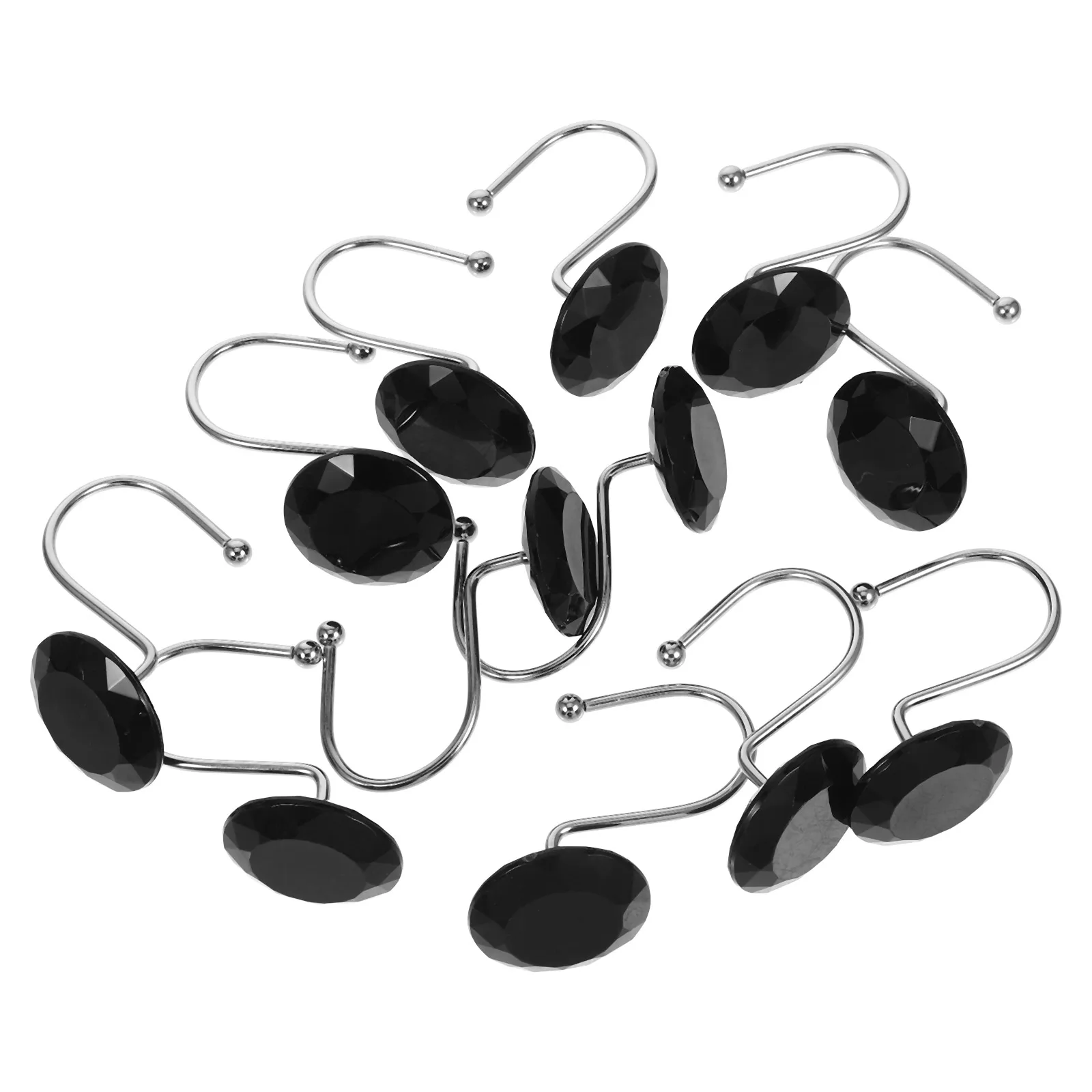 12 Pcs Hooks Acrylic Stainless Steel Shower Bathroom Curtain Hooks Hook Black Bathroom Decorative Hangers For Drapes
12 Pcs Hooks Acrylic Stainless Steel Shower Bathroom Curtain Hooks Hook Black Bathroom Decorative Hangers For Drapes