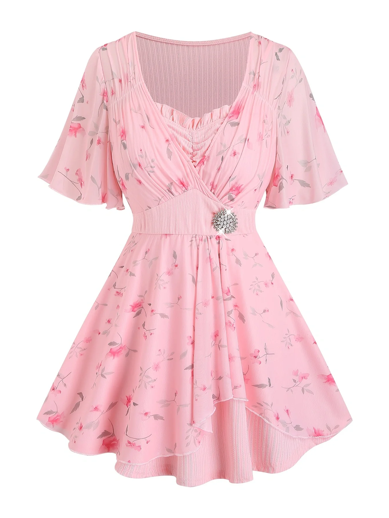 Women's plus Size V-Neck Pleated Dress Spring Summer New Fashion Casual Elegant Style
Women's plus Size V-Neck Pleated Dress Spring Summer New Fashion Casual Elegant Style