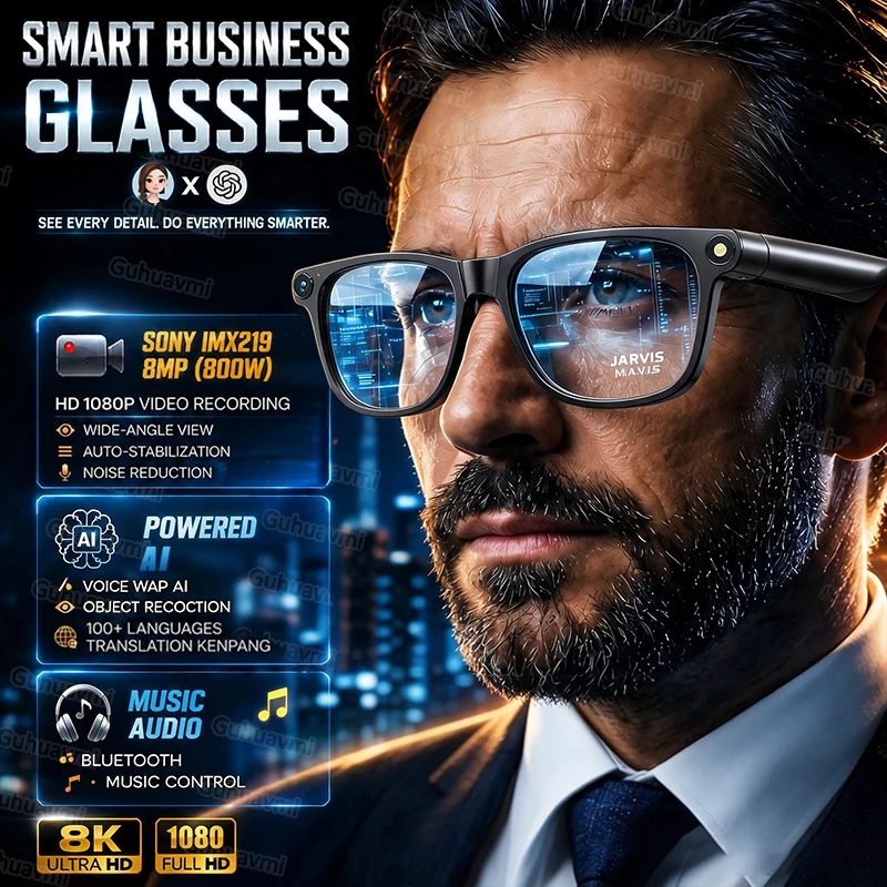 2026New 4K HD Photochromism AI Smart Glasses 800W Pixel Camera 1080P Video AI Chat Music Player Call AI Sports Smart Glasses Man
2026New 4K HD Photochromism AI Smart Glasses 800W Pixel Camera 1080P Video AI Chat Music Player Call AI Sports Smart Glasses Man
