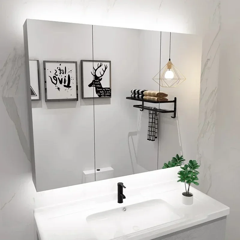 Steel Bathroom Mirror Cabinet Wall-mounted Storage Large Capacity Anti-rust Mirror Cabinet Simple Home Furniture
Steel Bathroom Mirror Cabinet Wall-mounted Storage Large Capacity Anti-rust Mirror Cabinet Simple Home Furniture
