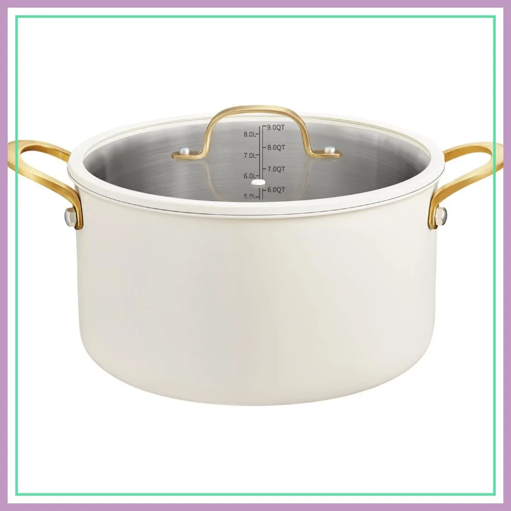 10 Quart Stainless Steel Stock Pot with Lid, Large Soup Pot for Batch Cooking, Induction Ready, Dishwasher Safe
10 Quart Stainless Steel Stock Pot with Lid, Large Soup Pot for Batch Cooking, Induction Ready, Dishwasher Safe