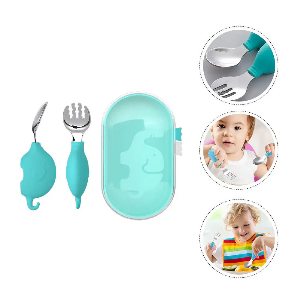 1Set Silicone Stainless Steel Baby Spoon Fork Set for Toddlers Eating Training Round Smooth Edges Easy Clean with Storage Box
1Set Silicone Stainless Steel Baby Spoon Fork Set for Toddlers Eating Training Round Smooth Edges Easy Clean with Storage Box