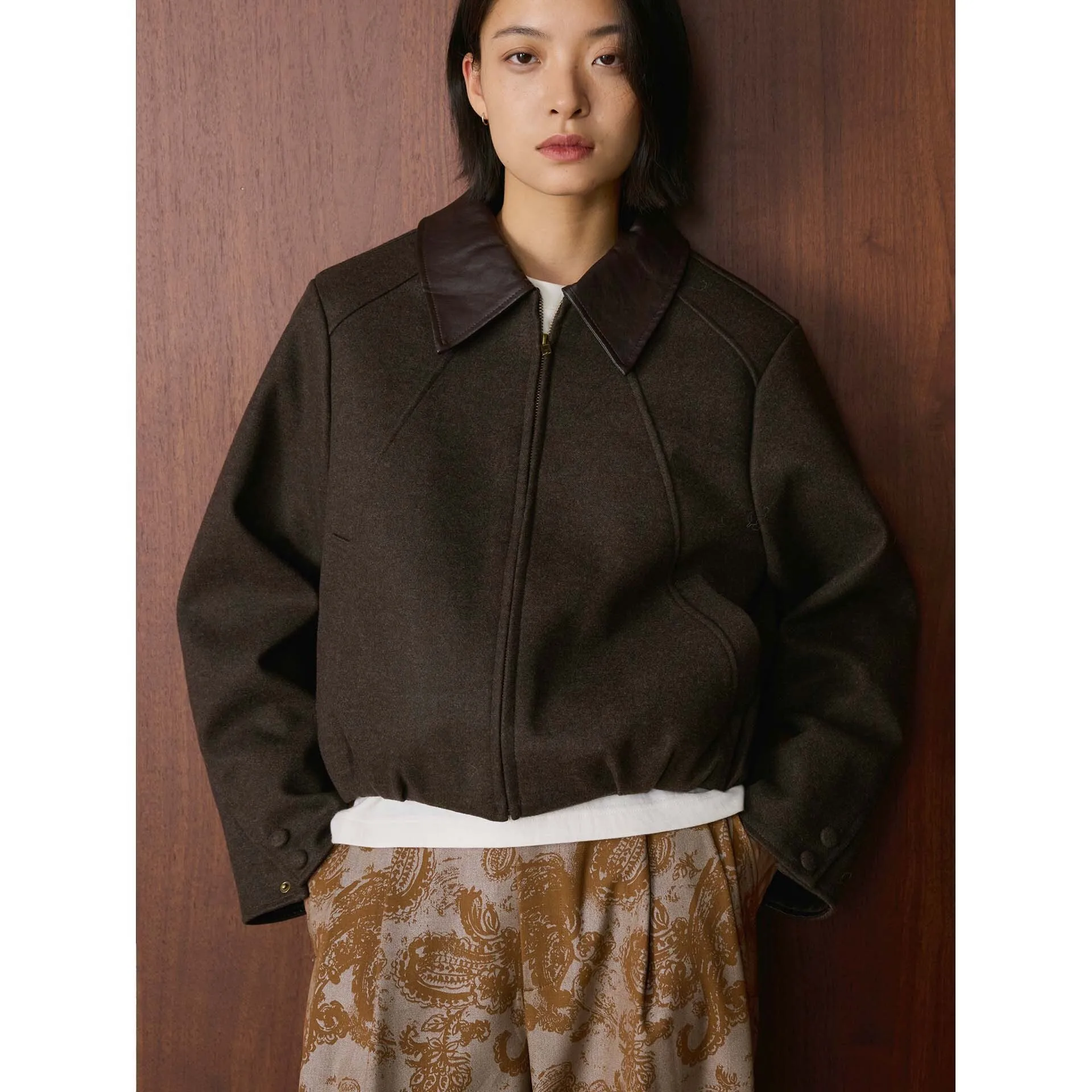 Winter PU Patchwork Collar Short Woolen Jacket Comfortable Casual Coat For Women
Winter PU Patchwork Collar Short Woolen Jacket Comfortable Casual Coat For Women