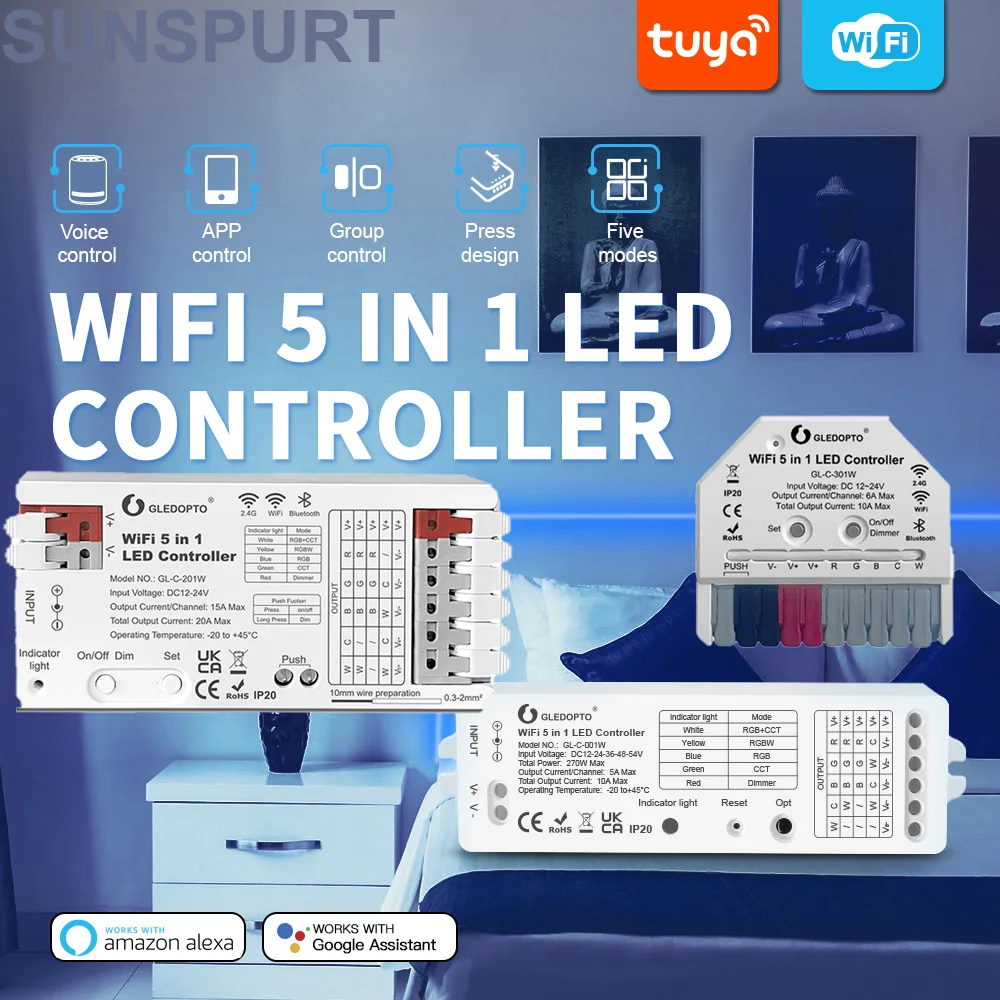 10Matter WLED Tuya WiFi Контроллер светодиодных лент 5 в 1 20A RGBCCT RGBW RGB CCT WW CW Диммер Tuya Smart Life Alexa Приложение Голосовое управление
10Matter WLED Tuya WiFi Контроллер светодиодных лент 5 в 1 20A RGBCCT RGBW RGB CCT WW CW Диммер Tuya Smart Life Alexa Приложение Голосовое управление