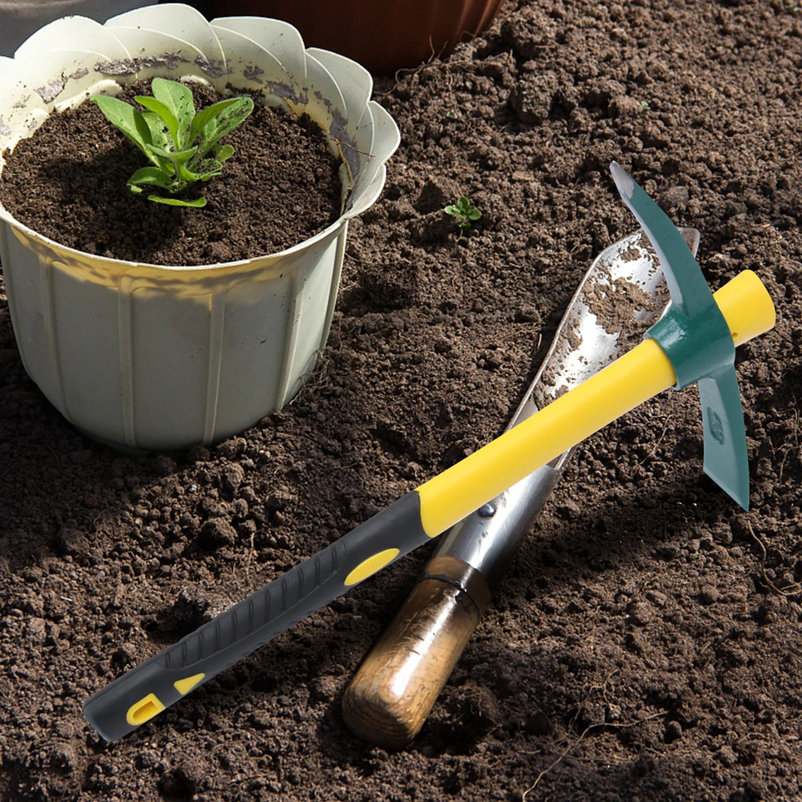 Durable Fiberglass Garden Pickaxe Hoe Yellow Plastic Handle Yard Planting Tool Lightweight Household Utility Household Pickaxe
Durable Fiberglass Garden Pickaxe Hoe Yellow Plastic Handle Yard Planting Tool Lightweight Household Utility Household Pickaxe