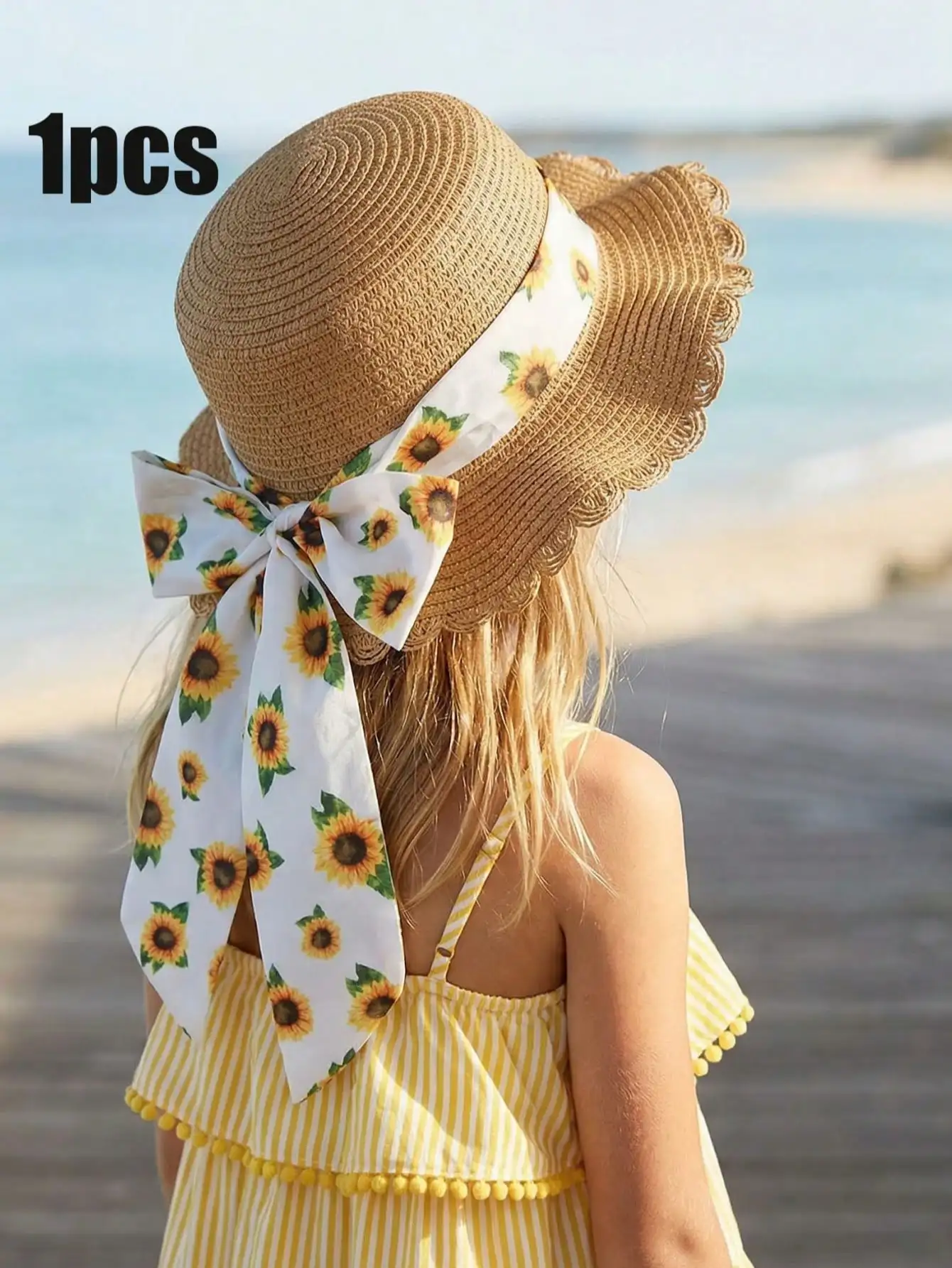 1pcs Girls Khaki Wavy Straw Hat With Daisy Ribbon Summer Beach Sun Hat Suitable for kids aged 3-8
1pcs Girls Khaki Wavy Straw Hat With Daisy Ribbon Summer Beach Sun Hat Suitable for kids aged 3-8