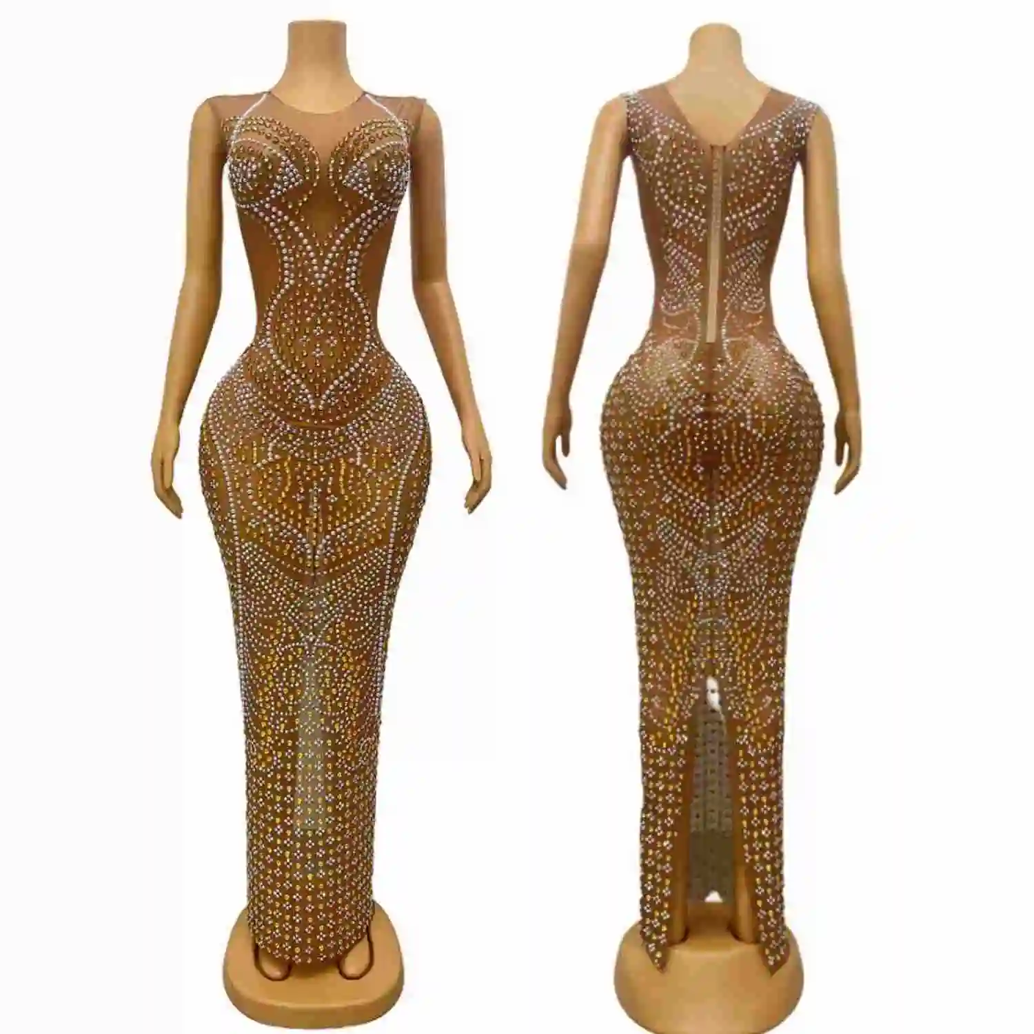 Luxury High-end Sparkly Rhinestone Evening Gown Elegant See Through Mesh Long Dresses Birthday Party Prom Sexy Couture Baiyang
Luxury High-end Sparkly Rhinestone Evening Gown Elegant See Through Mesh Long Dresses Birthday Party Prom Sexy Couture Baiyang