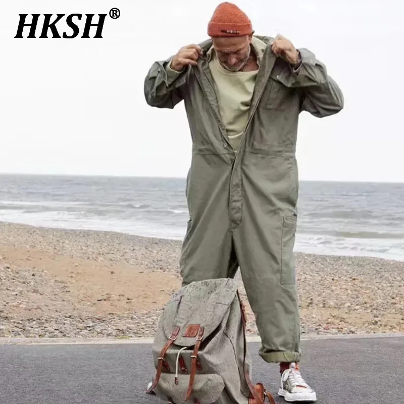 HKSH Мужской уличный комбинезон с карманами и карманами, шикарный однобортный уличный комбинезон, брюки с отложным воротником и длинными рукавами HK0430
HKSH Мужской уличный комбинезон с карманами и карманами, шикарный однобортный уличный комбинезон, брюки с отложным воротником и длинными рукавами HK0430