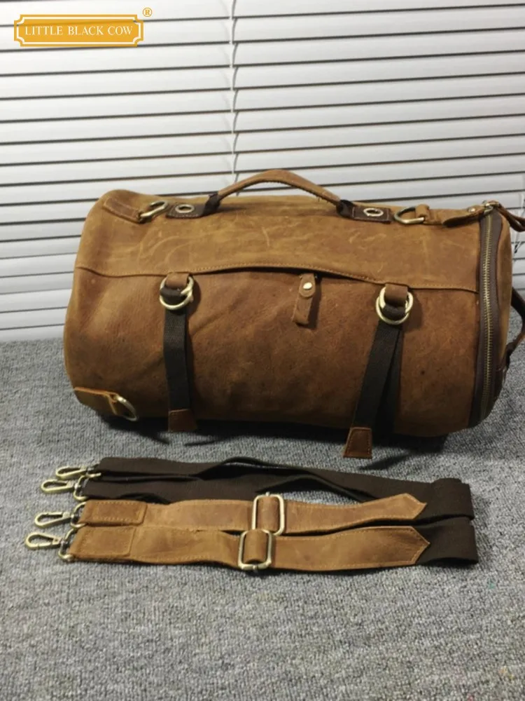 Vintage Cylinder Shape Cowhide Genuine Leather Mens Gym Fitness Backpack Outside Travel Bag Large Capacity Double Shoulder Bags
Vintage Cylinder Shape Cowhide Genuine Leather Mens Gym Fitness Backpack Outside Travel Bag Large Capacity Double Shoulder Bags