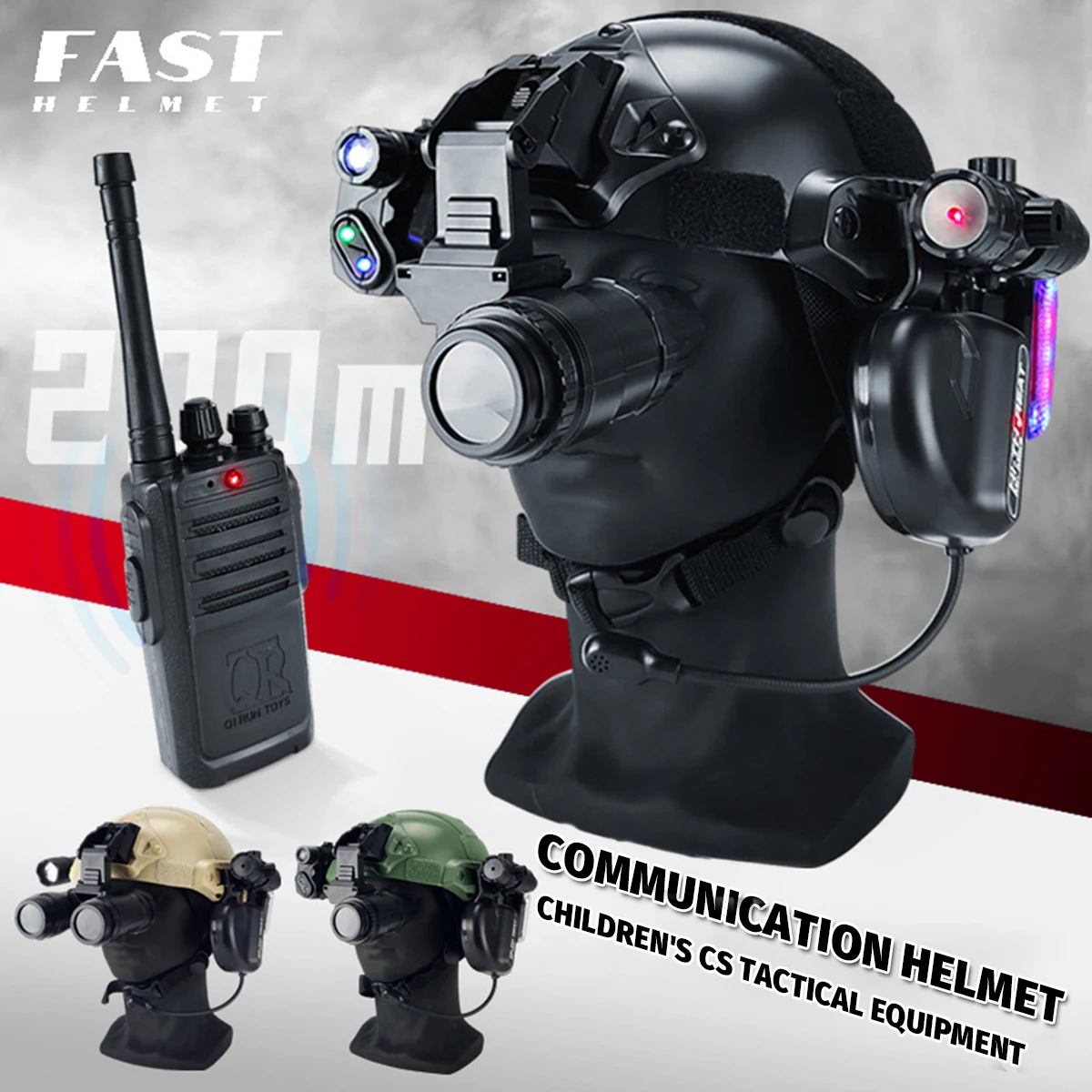 FAST Tactical Helmet Set with Night Vision Model Communication Headset Walkie-Talkie Laser for CS Games Children's Toys Gifts
FAST Tactical Helmet Set with Night Vision Model Communication Headset Walkie-Talkie Laser for CS Games Children's Toys Gifts