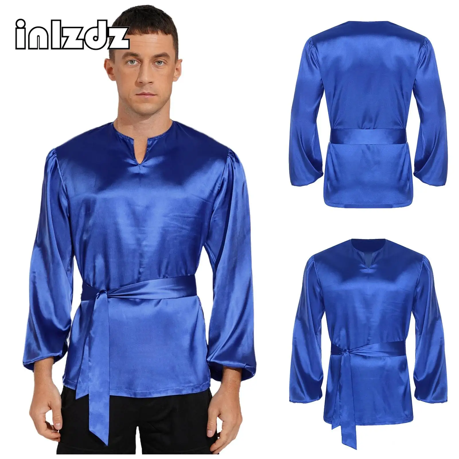 Men Lyrical Liturgical Silky Shirt with Belt Long Sleeve Soft Satiny Pullover Loose Blouses Tops for Praise Worship Dance Ballet
Men Lyrical Liturgical Silky Shirt with Belt Long Sleeve Soft Satiny Pullover Loose Blouses Tops for Praise Worship Dance Ballet