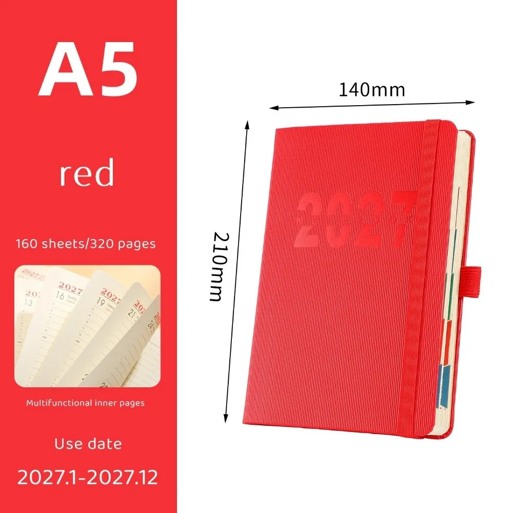 Gifts PU Leather 2027 Schedule Book Daily Schedule Flat Spread Agenda Organizer Elastic Band Daily Planner Notebook
Gifts PU Leather 2027 Schedule Book Daily Schedule Flat Spread Agenda Organizer Elastic Band Daily Planner Notebook