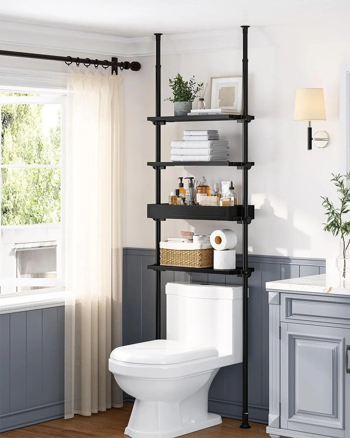 4-Tier Over The Toilet Storage Shelf, Wood Bathroom Organizer Over Toilet Cabinet With Adjustable Shelf, Versatile Ra Fits Most
4-Tier Over The Toilet Storage Shelf, Wood Bathroom Organizer Over Toilet Cabinet With Adjustable Shelf, Versatile Ra Fits Most