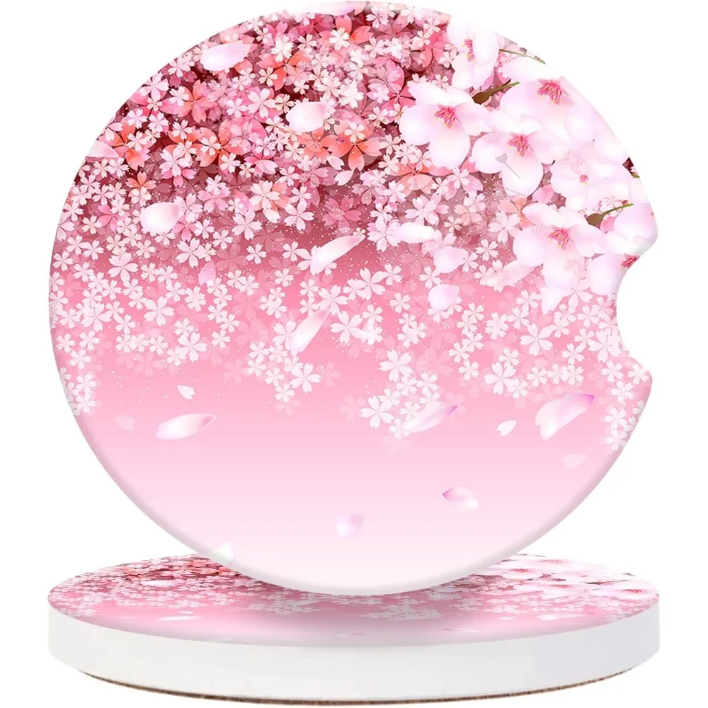 2 Pack Universal Ceramic Car Cherry Blossom Background,Pink Design Ceramic Stone with A Finger Notch for Easy Removal of Car Cup
2 Pack Universal Ceramic Car Cherry Blossom Background,Pink Design Ceramic Stone with A Finger Notch for Easy Removal of Car Cup