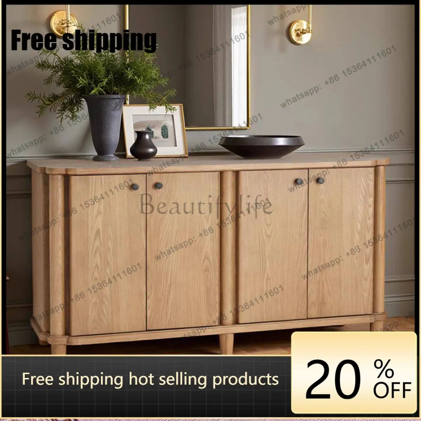 LD American solid wood dining side cabinet French living room entrance locker
LD American solid wood dining side cabinet French living room entrance locker