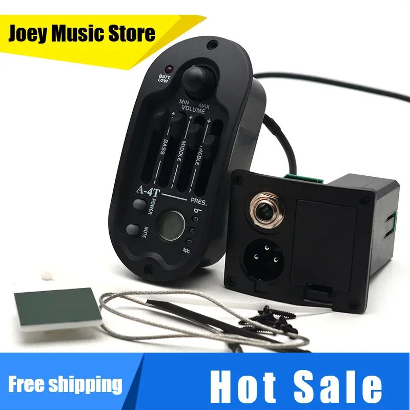 A-4T Oval 4 Band EQ Acoustic Guitar Preamp with Round Digital Procedding Tuner 98x44.5mm Equalizer Guitar Pickup Rubber Oil
A-4T Oval 4 Band EQ Acoustic Guitar Preamp with Round Digital Procedding Tuner 98x44.5mm Equalizer Guitar Pickup Rubber Oil