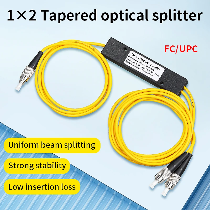 1x2 FCUPC Fiber Optic Splitter FTTH Tapered 1 to 2 Splitter Box 1 Point 2 PLC Optical Fiber Splitter Box
1x2 FCUPC Fiber Optic Splitter FTTH Tapered 1 to 2 Splitter Box 1 Point 2 PLC Optical Fiber Splitter Box