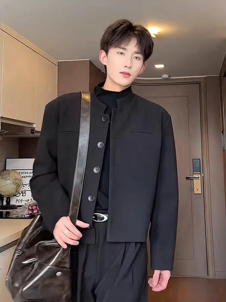 Мужской шерстяной пиджак Bla для осени и зимы, приталенный, премиум-класса, с воротником-стойкой, модель Haome Zhongan
Мужской шерстяной пиджак Bla для осени и зимы, приталенный, премиум-класса, с воротником-стойкой, модель Haome Zhongan