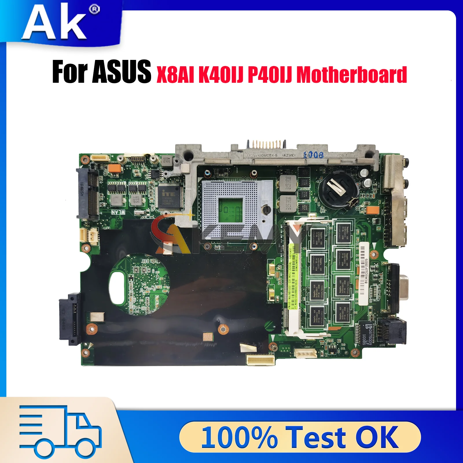 K40IJ Laptop Motherboard For ASUS K40IE X8AI K40I K40ID K40IN K40IJ Notebook Mainboard 100% tests OK fast shipping Top quality
K40IJ Laptop Motherboard For ASUS K40IE X8AI K40I K40ID K40IN K40IJ Notebook Mainboard 100% tests OK fast shipping Top quality