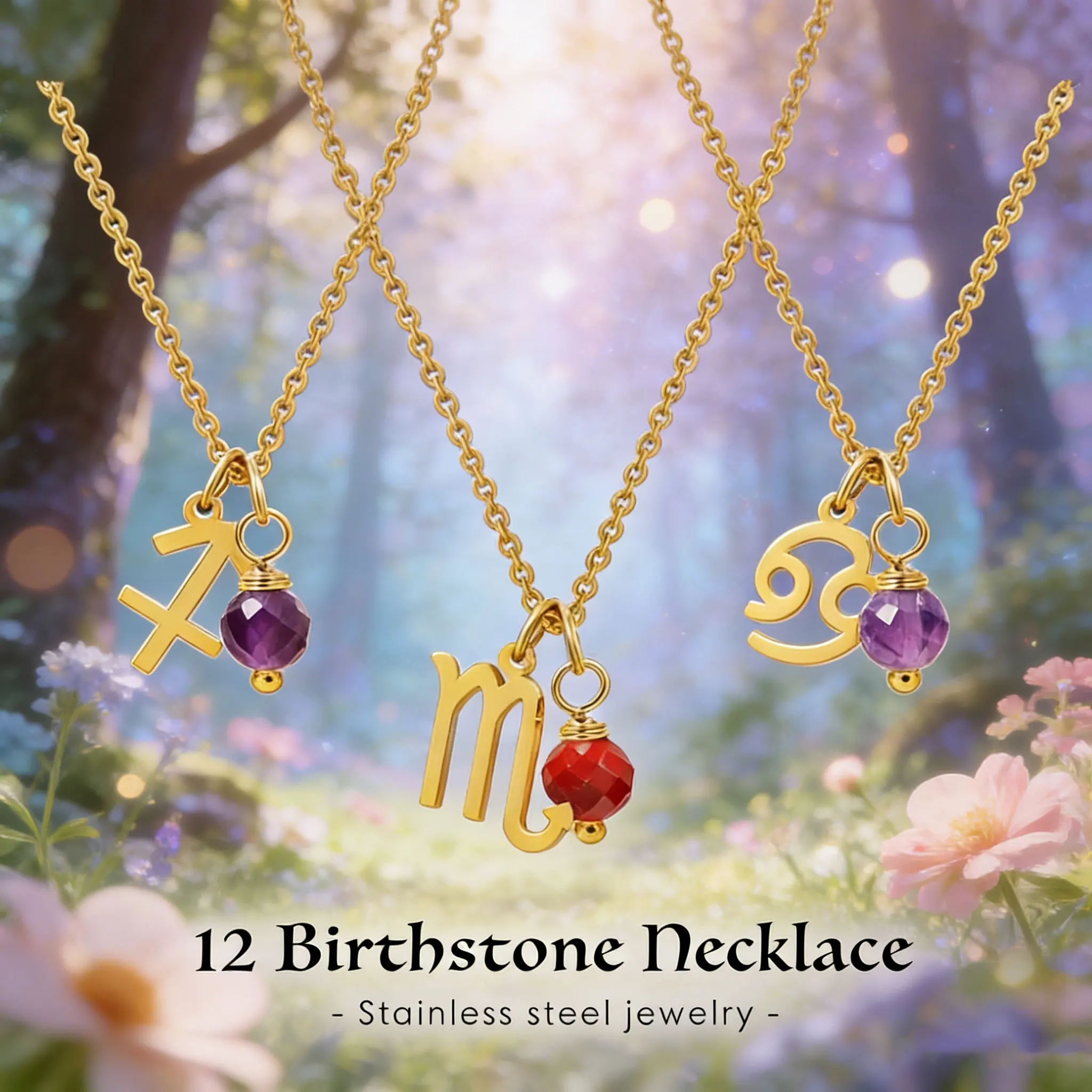 12 Zodiac Birthstone Quartz Pendant Necklace Women Colorful Birthday Stone Necklace Fashion Jewelry Birthday Anniversary Gift
12 Zodiac Birthstone Quartz Pendant Necklace Women Colorful Birthday Stone Necklace Fashion Jewelry Birthday Anniversary Gift