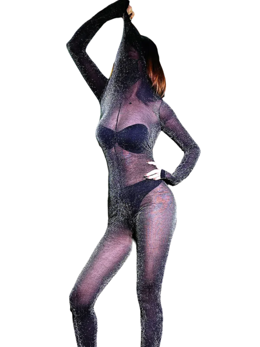 Plus Size 260lbs Unisex Shiny Silver Thread Bodysuit Stockings - Super Elastic Loose Fit Tear Resistant One-Piece Tights
Plus Size 260lbs Unisex Shiny Silver Thread Bodysuit Stockings - Super Elastic Loose Fit Tear Resistant One-Piece Tights
