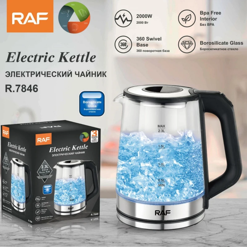 RAF Multifunctional High Borosilicate Glass Electric Kettle for Home Use
RAF Multifunctional High Borosilicate Glass Electric Kettle for Home Use