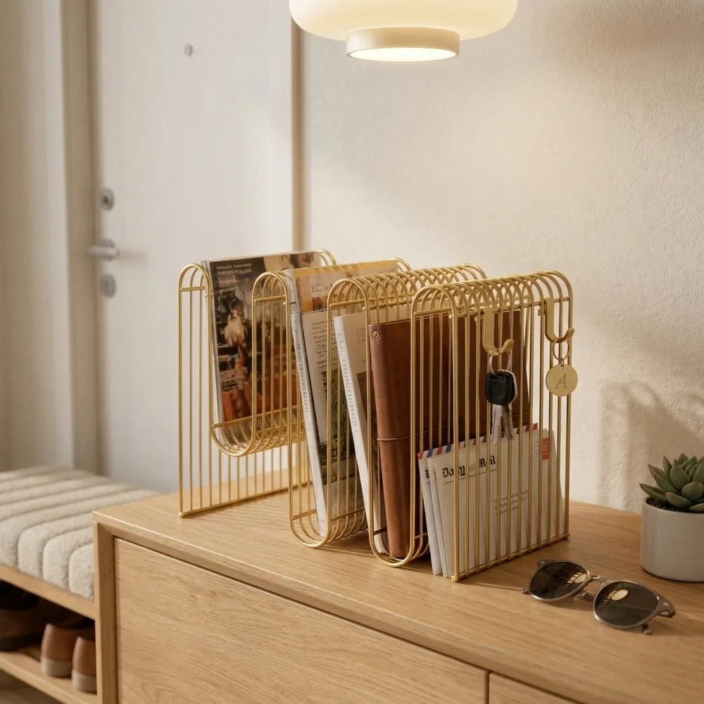 Nordic Minimalist Metal Magazine Holder | Self-Standing Art Display Shelf for Home Office Desktop Storage Organizer
Nordic Minimalist Metal Magazine Holder | Self-Standing Art Display Shelf for Home Office Desktop Storage Organizer
