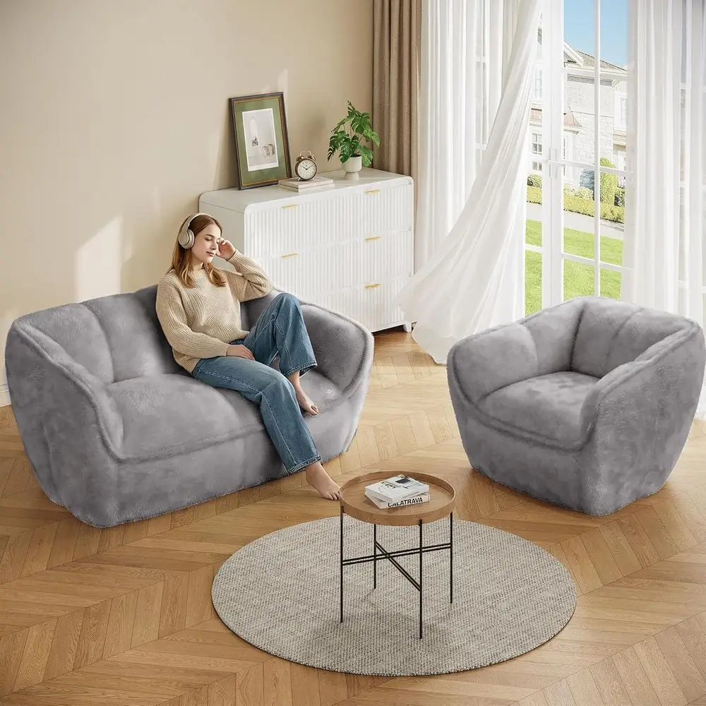 Oversized Plush Bean Bag Chairs for Adults & Kids, Grey, with Armrests, Ideal for Lounge, Gaming, Reading
Oversized Plush Bean Bag Chairs for Adults & Kids, Grey, with Armrests, Ideal for Lounge, Gaming, Reading