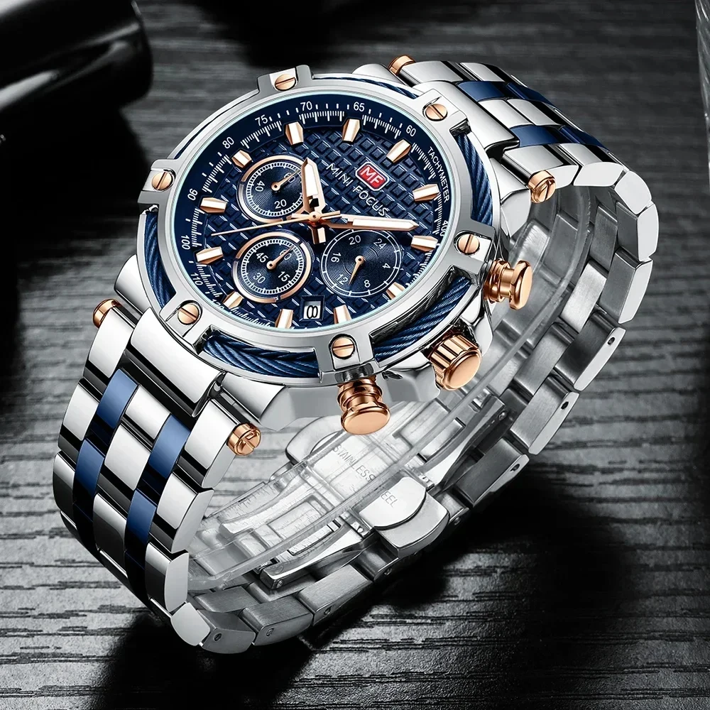 MINI FOCUS Business Quartz Watch for Men Luminous Hands Sports Multifunctional Small Dials Stainless Steel Strap Mens Watches
MINI FOCUS Business Quartz Watch for Men Luminous Hands Sports Multifunctional Small Dials Stainless Steel Strap Mens Watches