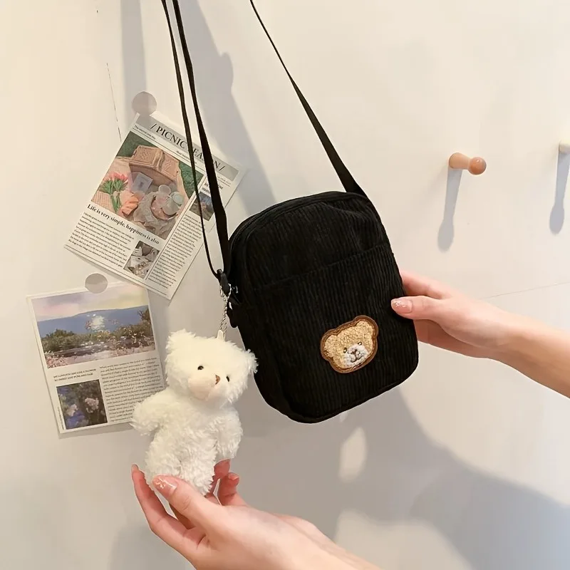Бархатные холщовые сумки через плечо College Wind Light Core, модная сумка для телефона на одно плечо с милым плюшевым мишкой, подходит для поездок на работу
Бархатные холщовые сумки через плечо College Wind Light Core, модная сумка для телефона на одно плечо с милым плюшевым мишкой, подходит для поездок на работу