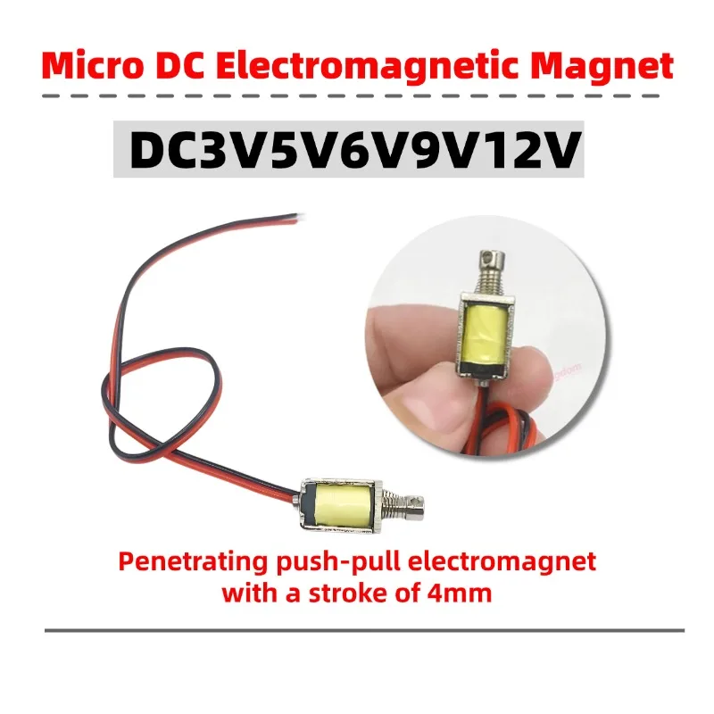 Micro DC Solenoid Electromagnet 3V 5V 6V 9V 12V Push Pull Type 4mm Stroke Through Hole Style for DIY/Industrial Use - Brand New
Micro DC Solenoid Electromagnet 3V 5V 6V 9V 12V Push Pull Type 4mm Stroke Through Hole Style for DIY/Industrial Use - Brand New