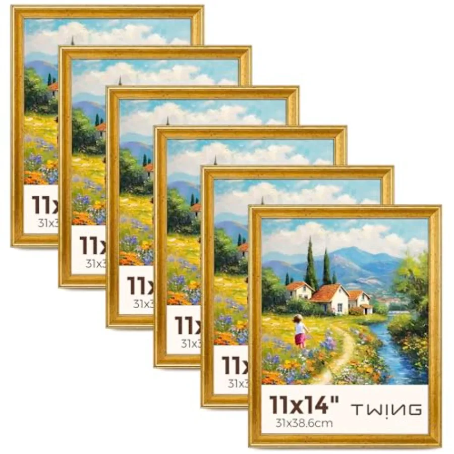 Gold Picture Frames Set of 6, Frames Display Pictures with Mat or without Mat, Gallery Photo Frames for Wall Mounting, Ideal fo
Gold Picture Frames Set of 6, Frames Display Pictures with Mat or without Mat, Gallery Photo Frames for Wall Mounting, Ideal fo