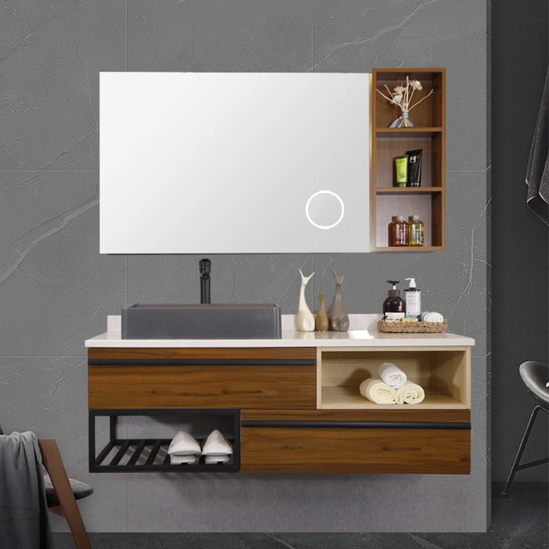 Aishang European High Quality Plywood Bathroom Vanity Cabinet With LED Mirror Cabinet
Aishang European High Quality Plywood Bathroom Vanity Cabinet With LED Mirror Cabinet