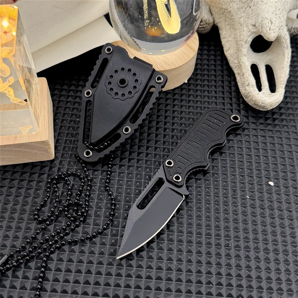 High-quality, Compact, Multi-purpose Fixed-blade Knife with Sheath 5Cr15MoV Blade Nylon Fiber Handle Outdoor Fishing Neck Knife
High-quality, Compact, Multi-purpose Fixed-blade Knife with Sheath 5Cr15MoV Blade Nylon Fiber Handle Outdoor Fishing Neck Knife