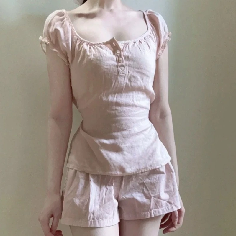 Deeptown Sweet Pink T-shirts Women Elegant Coquette Fashion Short Sleeve Tees Korean Style Kawaii Square Collar T-Shirts Slim Up
Deeptown Sweet Pink T-shirts Women Elegant Coquette Fashion Short Sleeve Tees Korean Style Kawaii Square Collar T-Shirts Slim Up