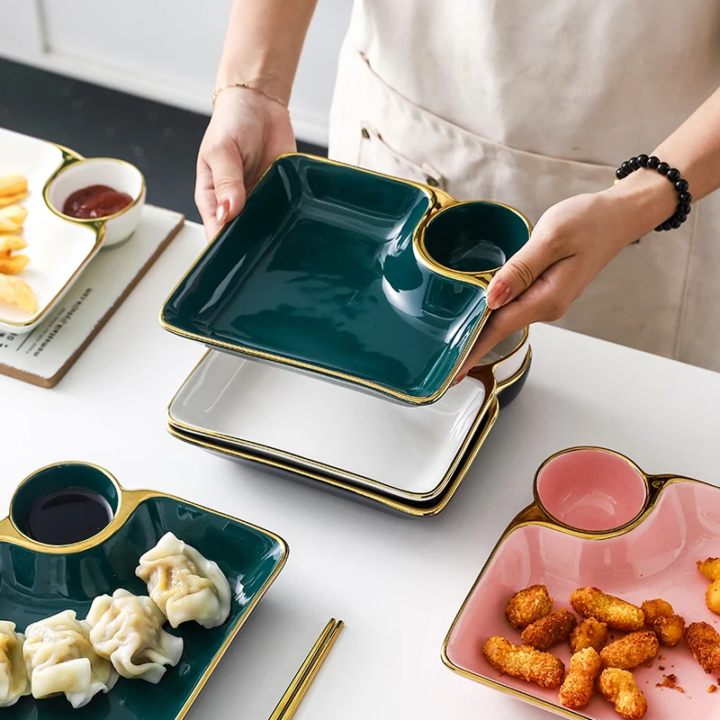 7.5-inch Special Dumpling Plate With Vinegar Plate Square Dumpling Tray Household Ceramic Net Red Light Luxury Sushi Plate
7.5-inch Special Dumpling Plate With Vinegar Plate Square Dumpling Tray Household Ceramic Net Red Light Luxury Sushi Plate