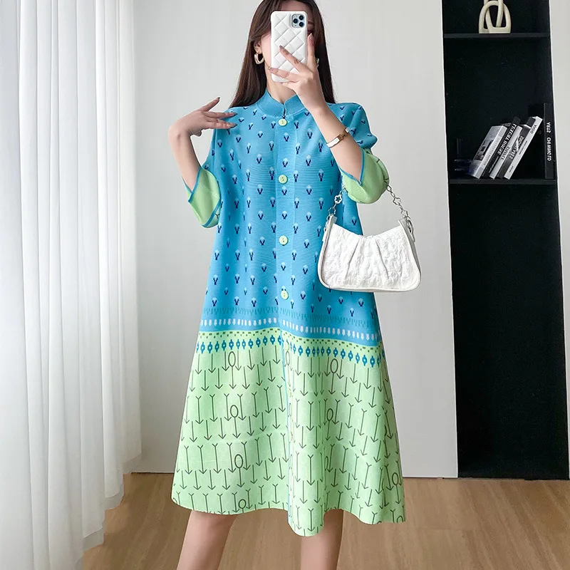 Miyake Loose fitting Dress Women's Spring/Summer 2023 New High end Splicing Temperament Casual Pleated Cardigan Dresses
Miyake Loose fitting Dress Women's Spring/Summer 2023 New High end Splicing Temperament Casual Pleated Cardigan Dresses