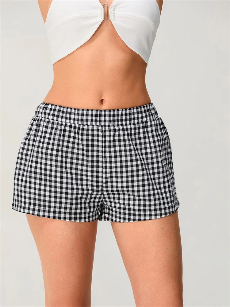 CHRONSTYLE Fashion Women Summer Casual Plaid Print Shorts Elastic Waistband Loose Fit Short Pants Streetwear Out Going Shorts
CHRONSTYLE Fashion Women Summer Casual Plaid Print Shorts Elastic Waistband Loose Fit Short Pants Streetwear Out Going Shorts