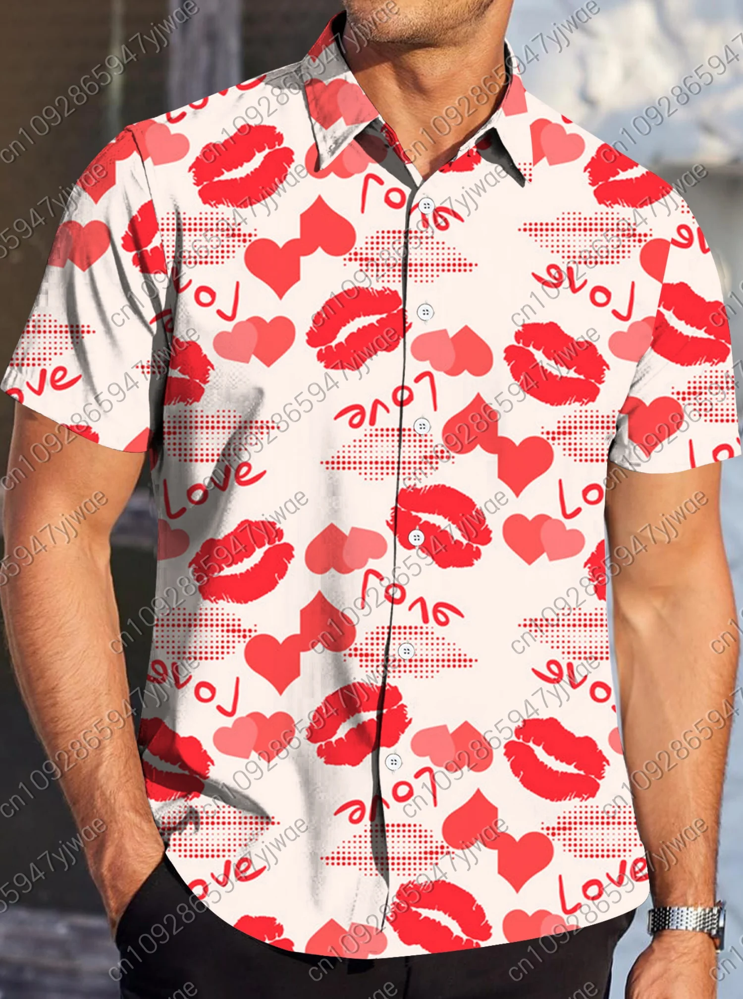 Red Lips Love Valentine's Day Mens Shirt Tops Men's Casual Button-Down Shirts Men Couple Women Short Sleeve Shirts
Red Lips Love Valentine's Day Mens Shirt Tops Men's Casual Button-Down Shirts Men Couple Women Short Sleeve Shirts