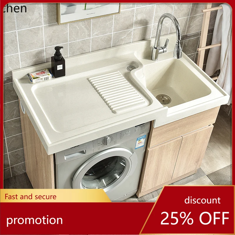 Balcony Washing Machine Cabinet Bathroom Combination with Rubbing Board Double Laundry Integrated Laundry Basin
Balcony Washing Machine Cabinet Bathroom Combination with Rubbing Board Double Laundry Integrated Laundry Basin