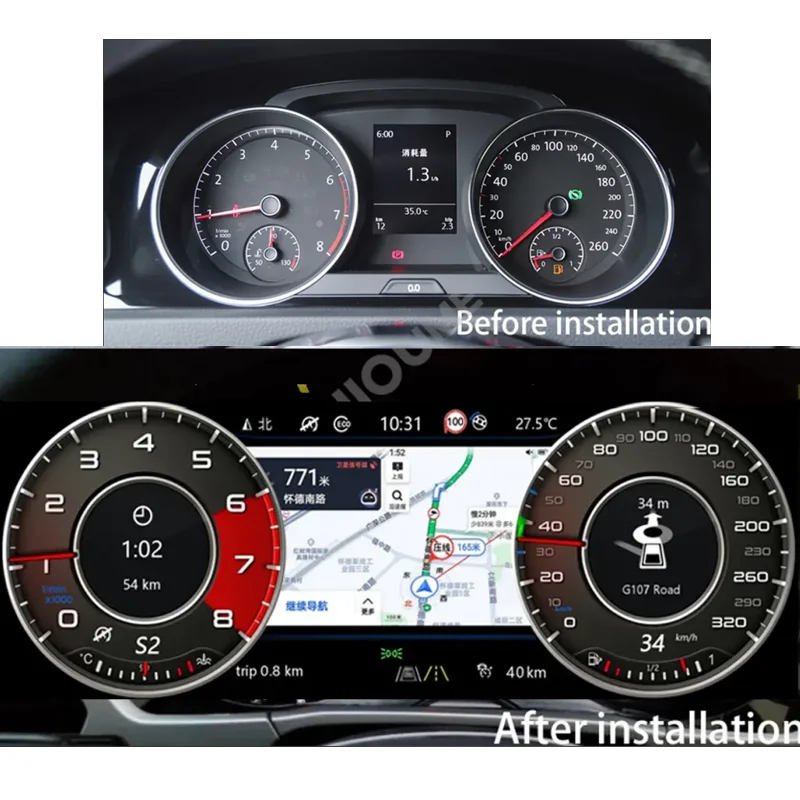 Digital Dashboard Panel Virtual Instrument Cluster CockPit LCD Speedometer for V-W Golf 7 Golf 6 GTI Passat B8 B7 B6 CC Scirocco
Digital Dashboard Panel Virtual Instrument Cluster CockPit LCD Speedometer for V-W Golf 7 Golf 6 GTI Passat B8 B7 B6 CC Scirocco
