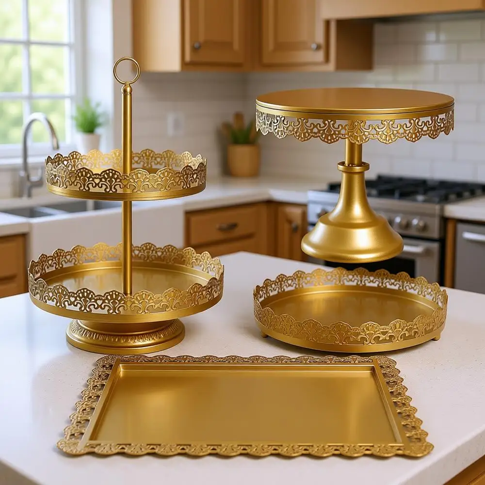 4-ярусная металлическая подставка для кексов, многоуровневая подставка для десертов, декоративное блюдо для детского праздника, свадьбы, дня рождения, вечеринки, золотистого цвета
4-ярусная металлическая подставка для кексов, многоуровневая подставка для десертов, декоративное блюдо для детского праздника, свадьбы, дня рождения, вечеринки, золотистого цвета