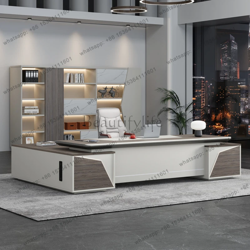 Baking paint boss desk chair double cabinet combination bookshelf high-end large desk executive office manager luxury furniture
Baking paint boss desk chair double cabinet combination bookshelf high-end large desk executive office manager luxury furniture