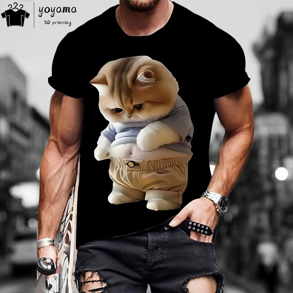 Funny Fat Cat Graphic T shirts Street Fashion Short Sleeve Tee Animal Print T shirt Men Casual Oversiezd T-shirt Mens Clothing
Funny Fat Cat Graphic T shirts Street Fashion Short Sleeve Tee Animal Print T shirt Men Casual Oversiezd T-shirt Mens Clothing