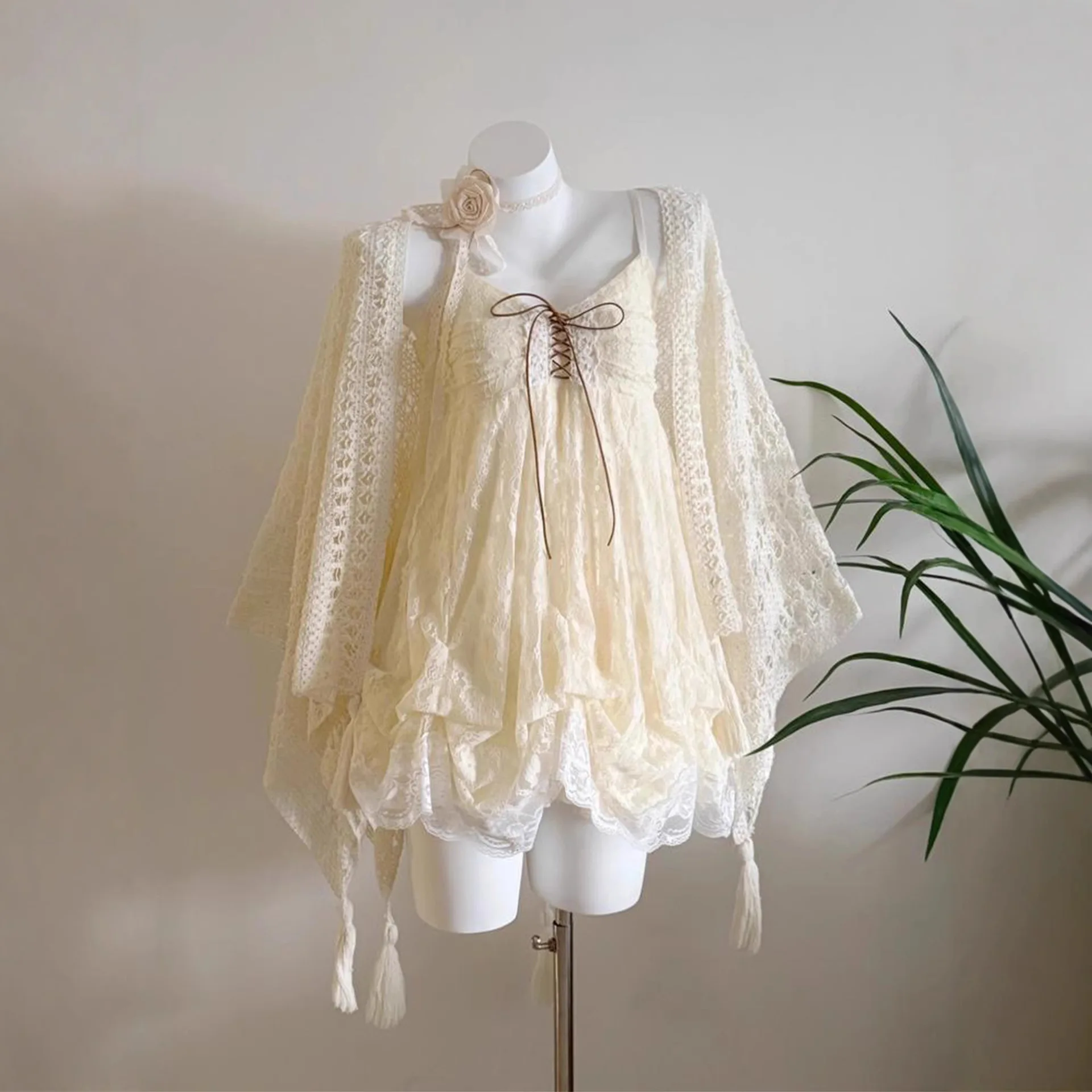 Spring Confession Early Autumn Lace Bloom Dress Slimming Summer Shawl Two-Piece Set Holiday Casual Outfit for Women
Spring Confession Early Autumn Lace Bloom Dress Slimming Summer Shawl Two-Piece Set Holiday Casual Outfit for Women