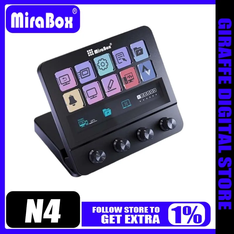 Mirabox N4 with Screen Desktop Keyboard Streamdeck Live Streaming Console Knob Touch Screen Mini Keyboard Pc Accessories Gamer
Mirabox N4 with Screen Desktop Keyboard Streamdeck Live Streaming Console Knob Touch Screen Mini Keyboard Pc Accessories Gamer