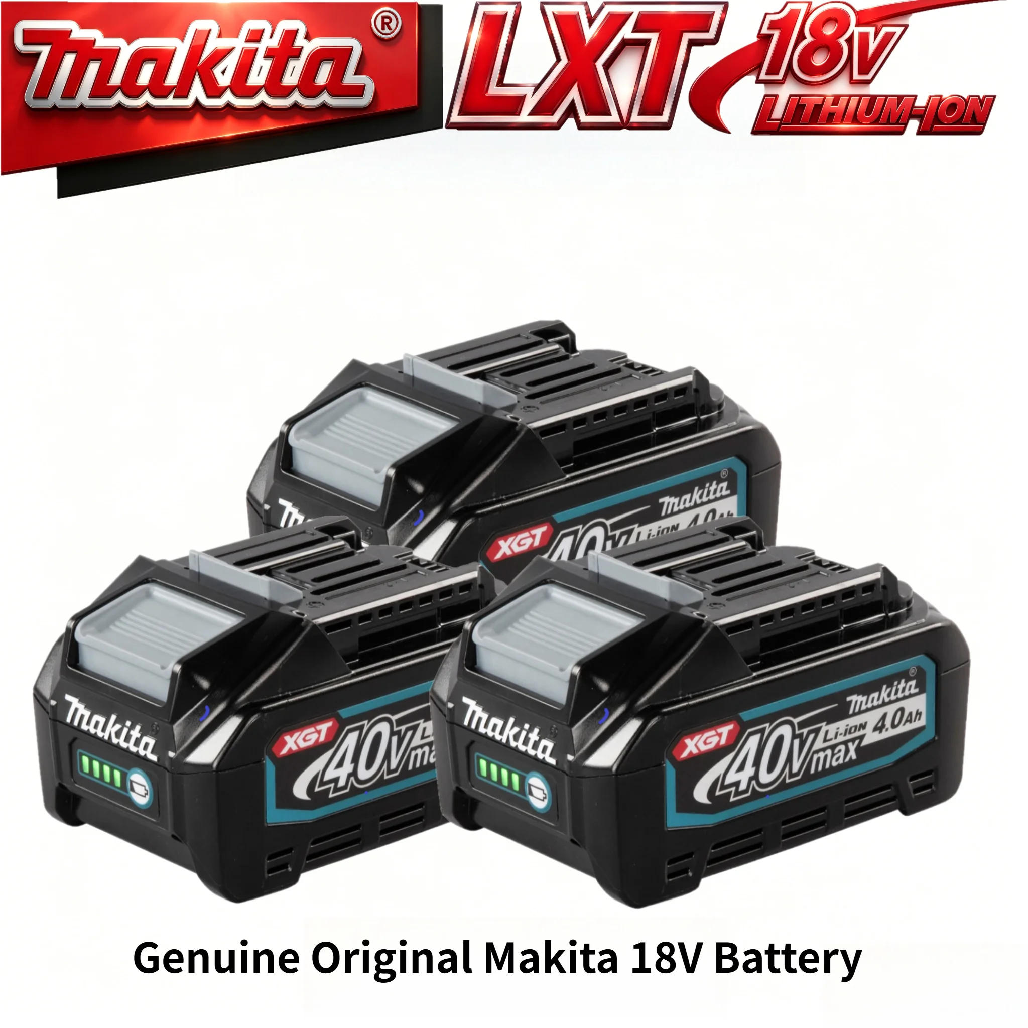 3 Pack Makita 40V 4.0Ah Battery BL1860 with LED Indicator Compatible with Makita BL1850 BL1840 BL1830 LXT Battery Packs
3 Pack Makita 40V 4.0Ah Battery BL1860 with LED Indicator Compatible with Makita BL1850 BL1840 BL1830 LXT Battery Packs
