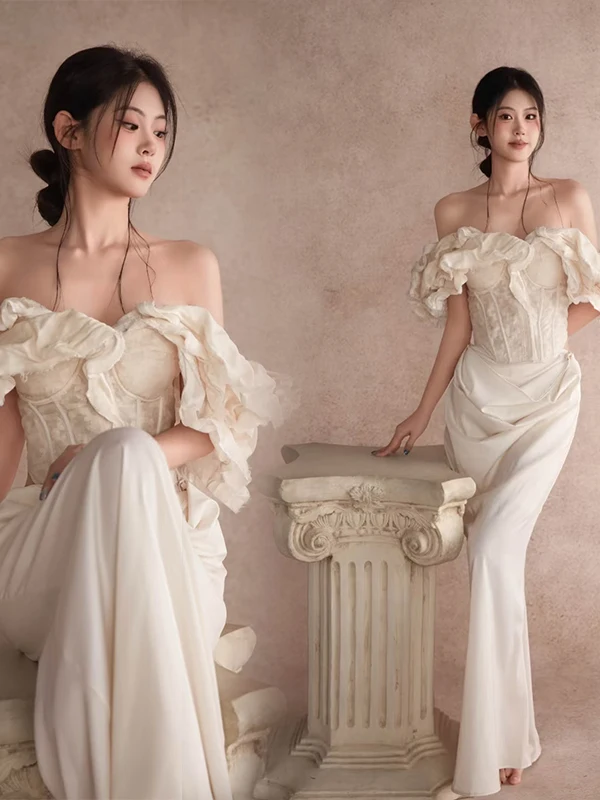 Vintage Style Women's Art Photo Costume Set Slimming Waist Design Studio New Arrival Ethnic Stage Clothing Gentle Atmosphere
Vintage Style Women's Art Photo Costume Set Slimming Waist Design Studio New Arrival Ethnic Stage Clothing Gentle Atmosphere